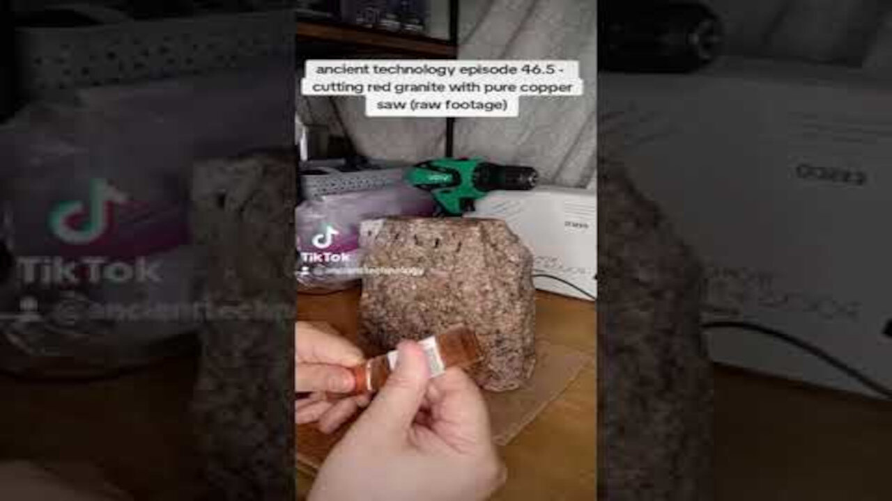 Ancient Technology: Episode 46.5 - Cutting red granite with pure copper saw (raw footage)