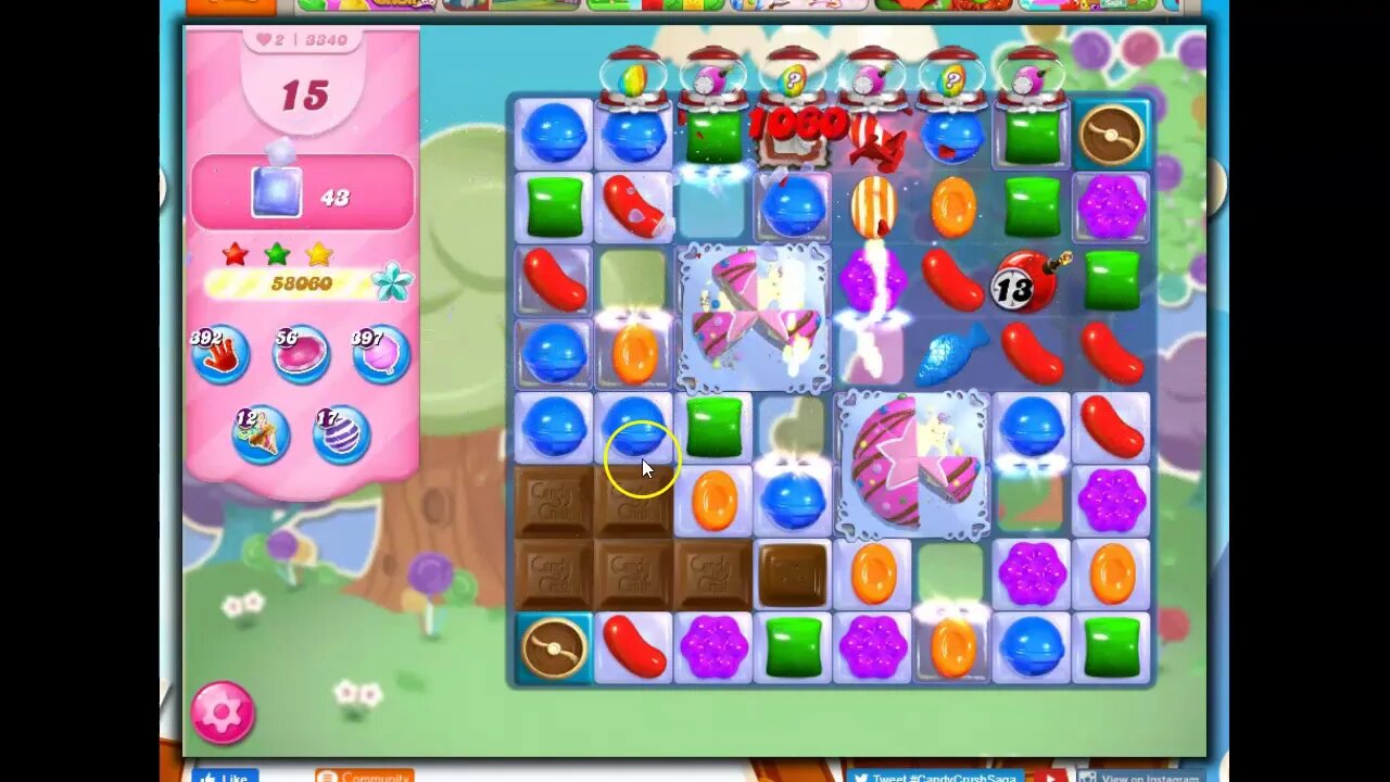 Candy Crush Level 3340 Talkthrough, 24 Moves 0 Boosters