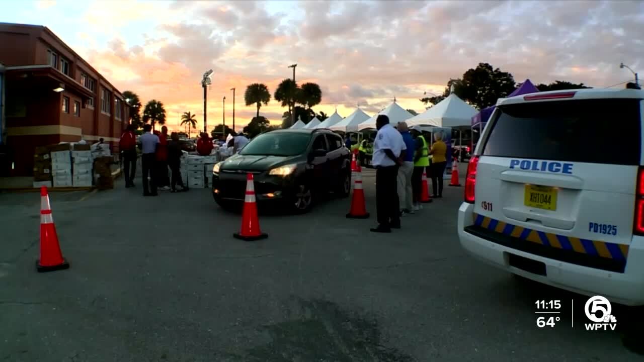 Drive-thru turkey giveaway held in Riviera Beach