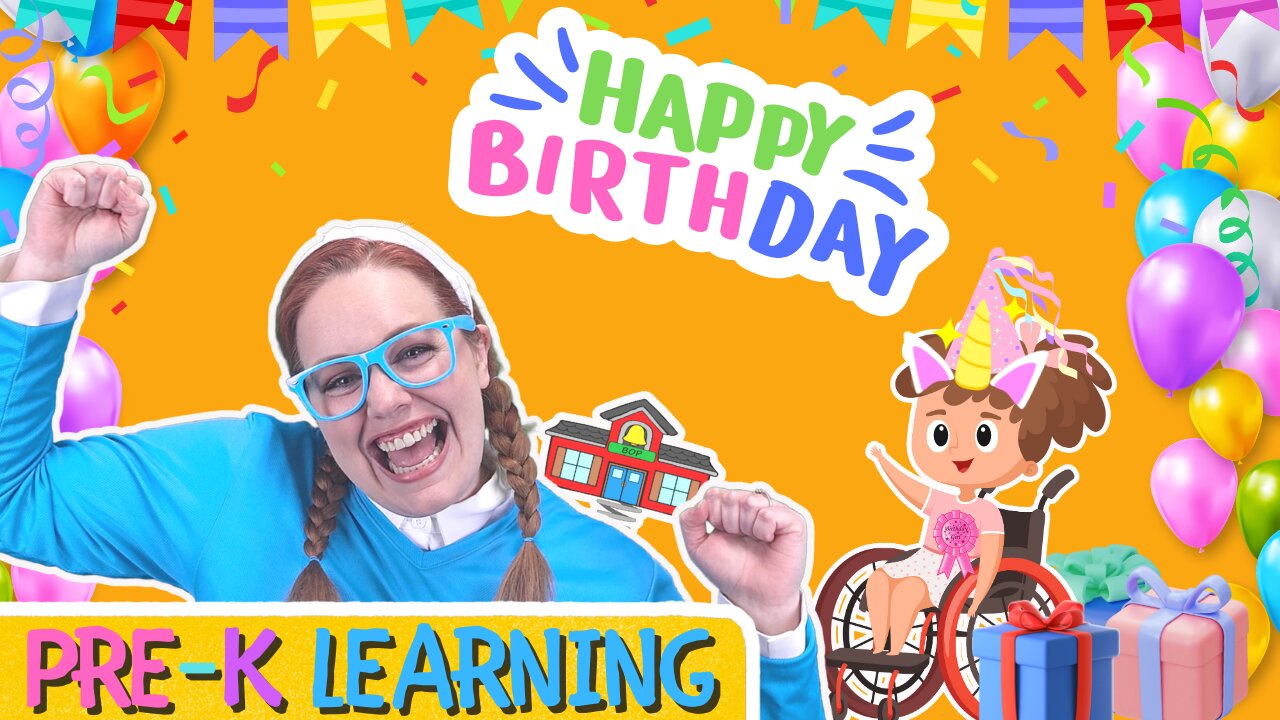 Happy Birthday! Pre-K Learning w/ Certified Teacher | Learn Colors | Math & Numbers | Kid's Stories