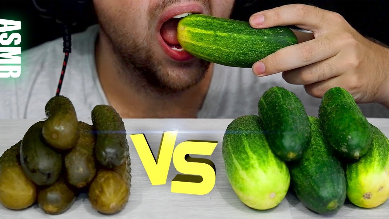 ASMR BATTLE 🥒🥒🥒 CRUNCHY FRESH CUCUMBERS 🆚 PICKLES | EATING SOUND (NO TALKING) 🎧 BEST SOUND