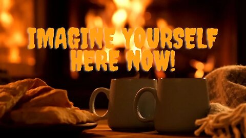 Cozy up with us: Crackling fire sounds and steaming coffee. See the burning fireplace.