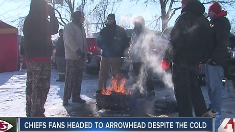 Below zero windchill no problem for Chiefs fans