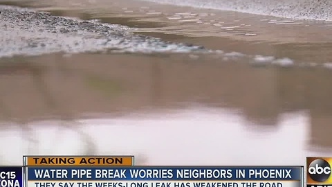 Water pipe break worries Phoenix neighborhood