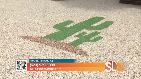 Kick off your shoes and enjoy a lovely outdoor oasis with Rubber Stone AZ