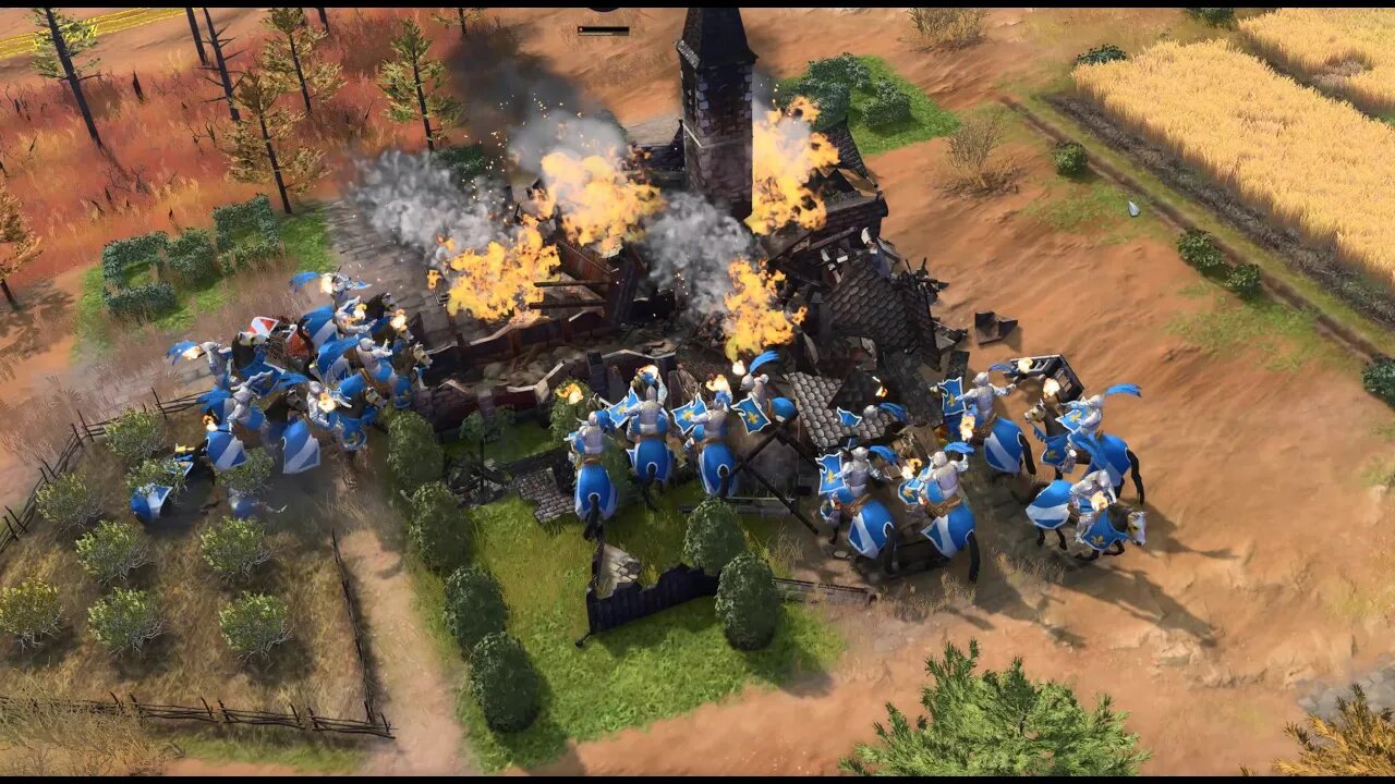 Ending the enemy base with an army of knights ! AGE OF EMPIRES 4