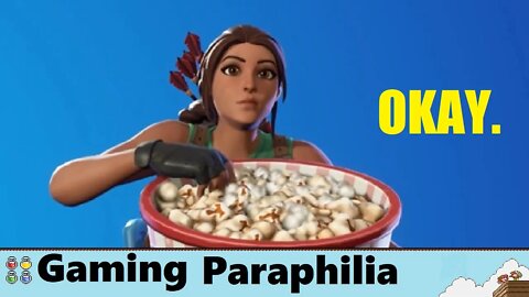 Lara Croft eating a giant bowl of popcorn and watching you for ten minutes.