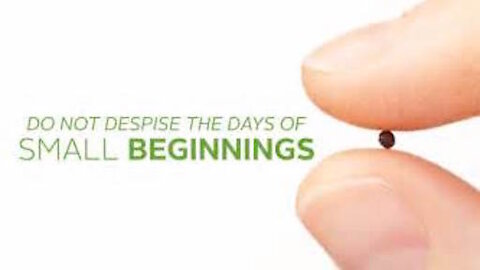 Small beginnings 011020: No More Overthinking! Zech 4:10