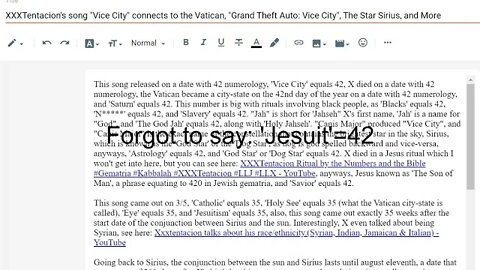 XXXTentacion's song "Vice City", "Grand Theft Auto: Vice City", Sirius, and More #gematria #truth