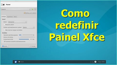 Como Resetar / restaurar configurações de painel do Xfce para as configurações padrão