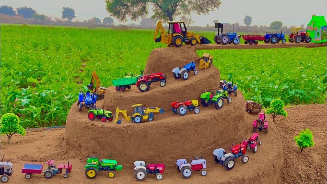 Cow Helping ~ Mini Tractor Trolley Videos|tractor video|tractor cartoon|jcb