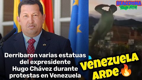 🚨 Venezuela 🇻🇪 en llamas 🔥 Derriban estatuas de Hugo Chávez en todas las calles del país 😱🔥