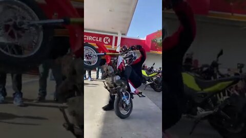 10 Year Old Doing Wheelies At A Gas Station!!! #Grom #Gromday