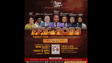 FRESH FIRE INTERNATIONAL CONFERENCE, OTTAWA, CANADA, OCTOBER 5-8, 2023
