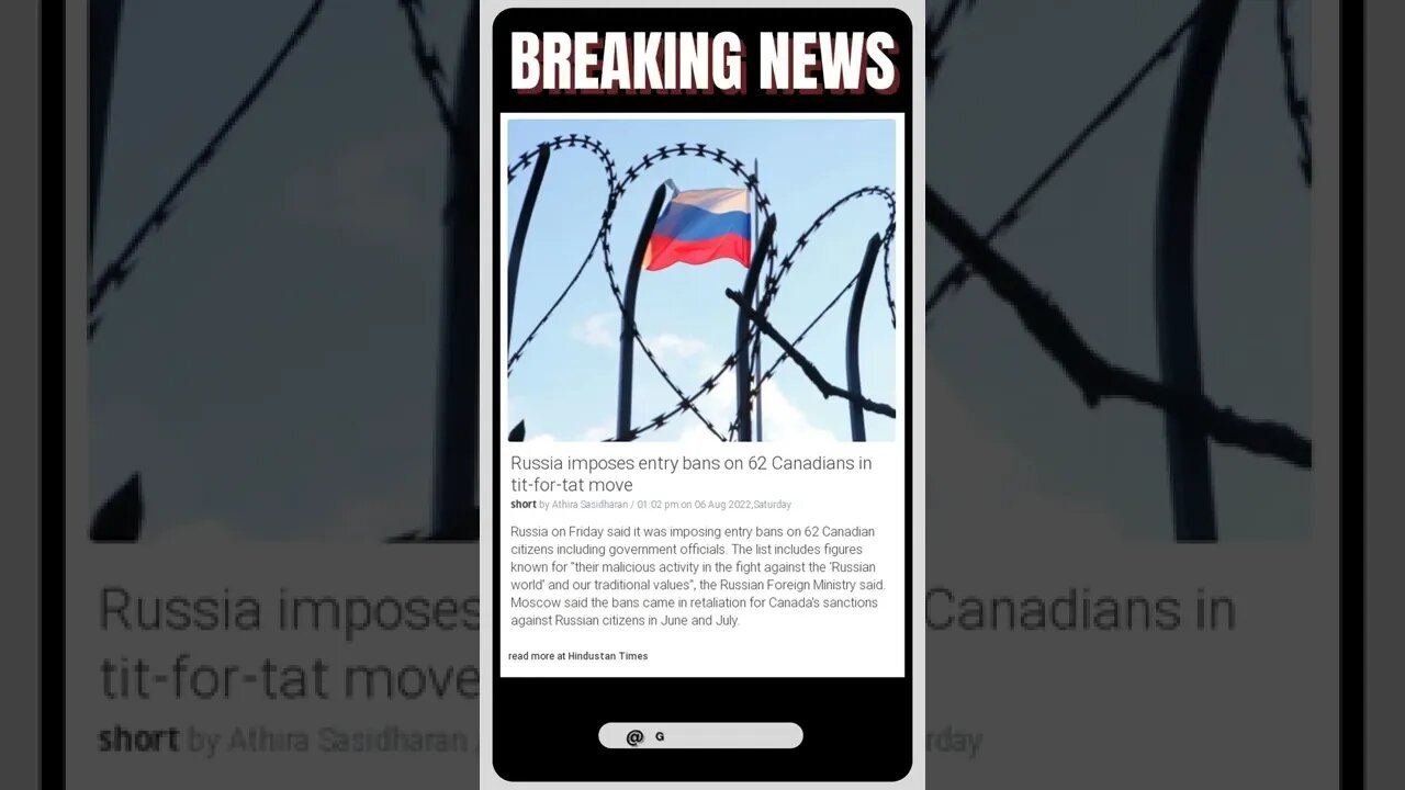Live News: Russia imposes entry bans on 62 Canadians in tit-for-tat move #shorts #news