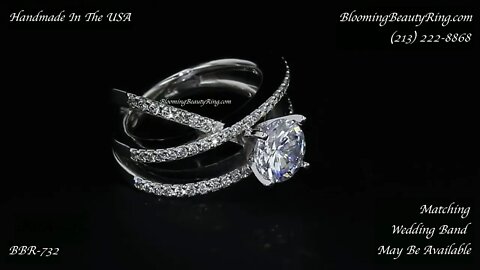 BBR 732E Side View Engagement Ring By BloomingBeautyRing.com
