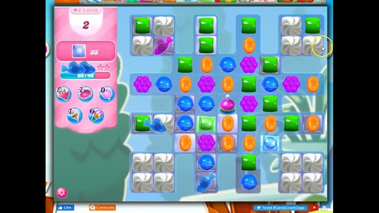 Candy Crushh Level 2476 Talkthrough, 15 Moves 0 Boosters