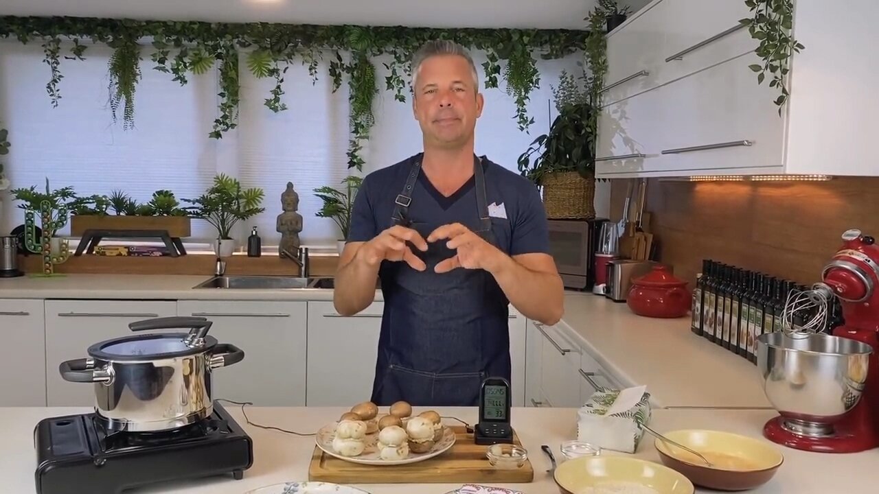 Krémsajttal töltött rántott gombafejek
