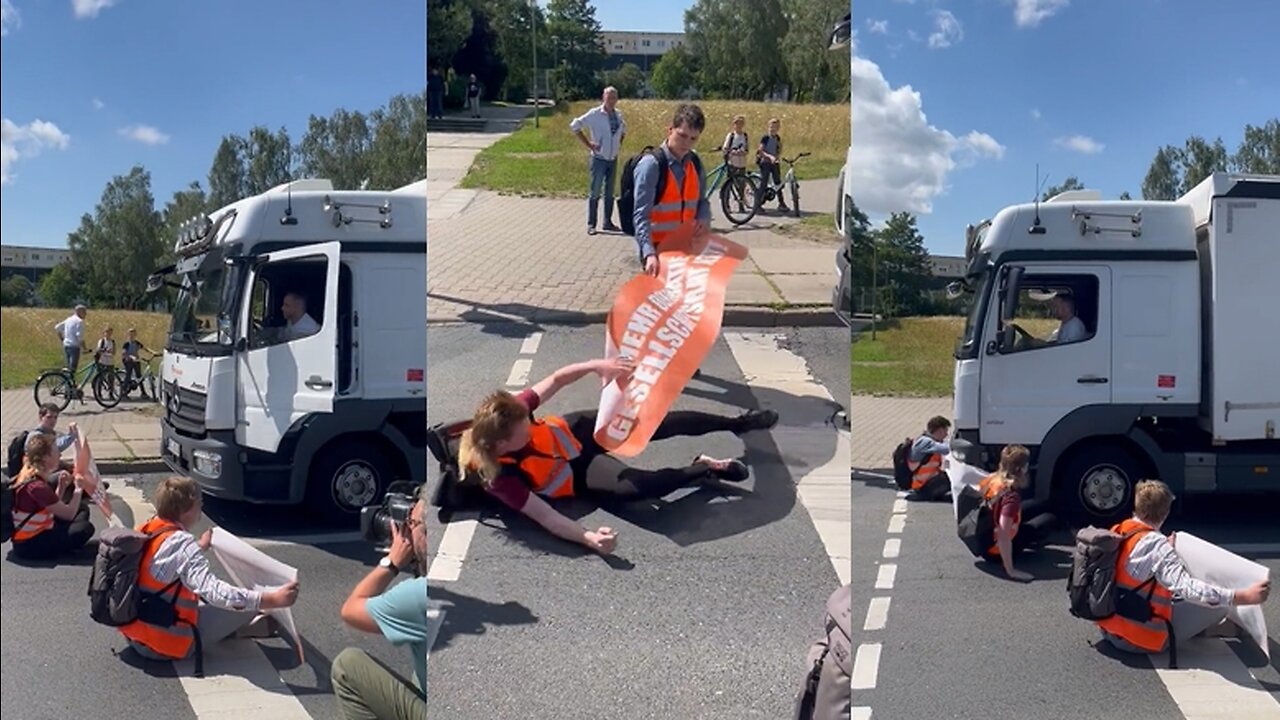 Gjermani, aktivistët i dalin para kamionit, shikoni si vepron kamionisti