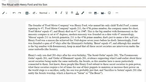 The Numerical Ritual with Henry Ford and his Son #gematria #truth #numerology #kabbalah #ford