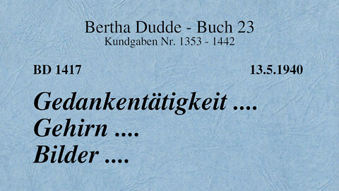 BD 1417 - GEDANKENTÄTIGKEIT .... GEHIRN .... BILDER ....