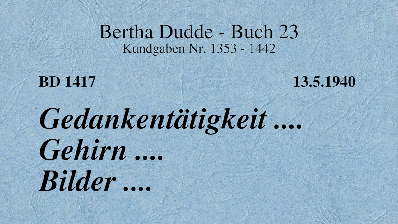 BD 1417 - GEDANKENTÄTIGKEIT .... GEHIRN .... BILDER ....