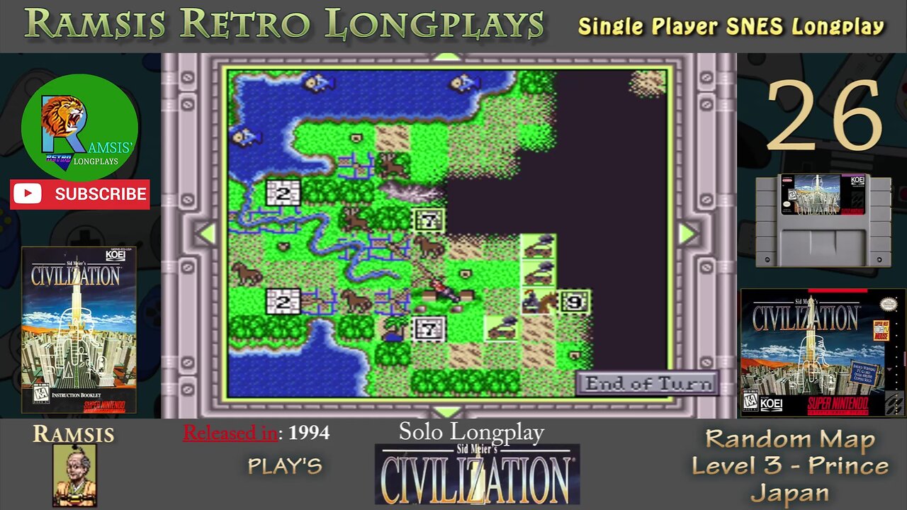 Sid Meier's Civilization | 1994 | SNES | Prince | Random | Japan - Episode #26 | Longplay