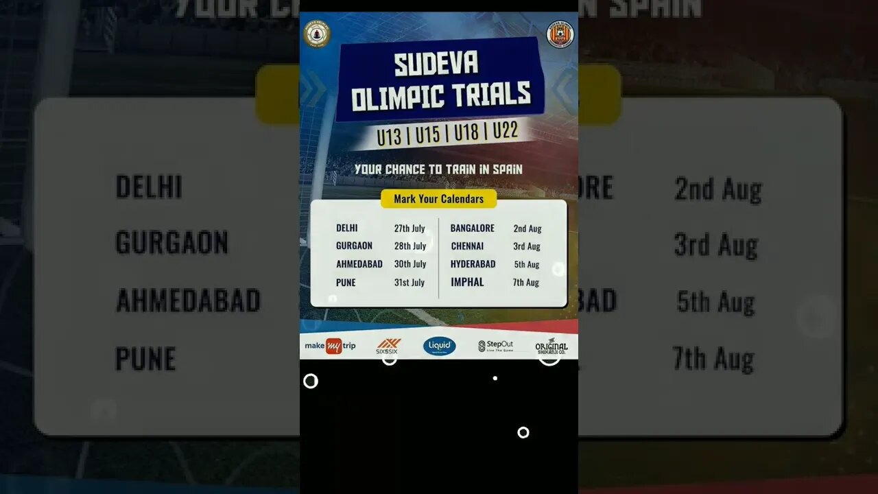 Mark your calender for Sudeva Olimpic trials...