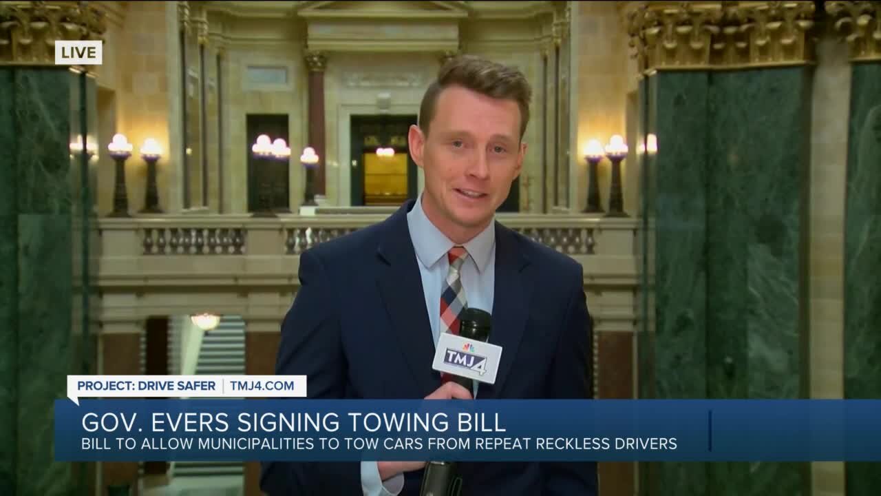 Gov. Evers signs towing-related reckless driving bill into law