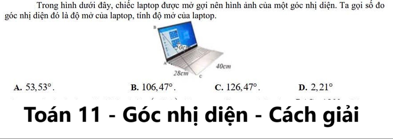 Trong hình dưới đây, chiếc laptop được mở gợi nên hình ảnh của một góc