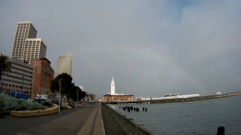 Beautiful Rainbow over San Francisco Waterfront