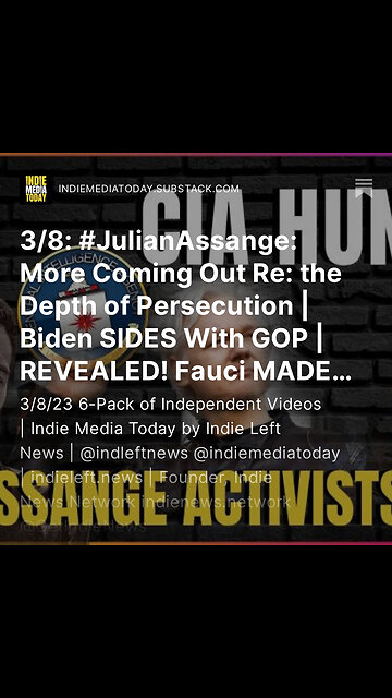 3/8: #JulianAssange: More Coming Out Re: the Depth of Persecution | Biden SIDES With GOP AGAIN +