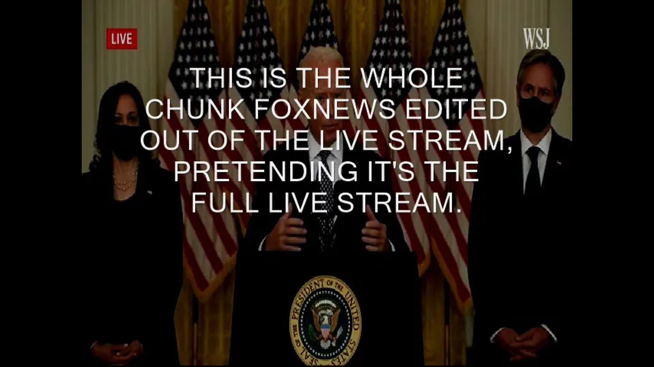 Fox News EDITS OUT a chunk of Biden's Afghan Q&A, pretends it's the live stream. Look what they cut