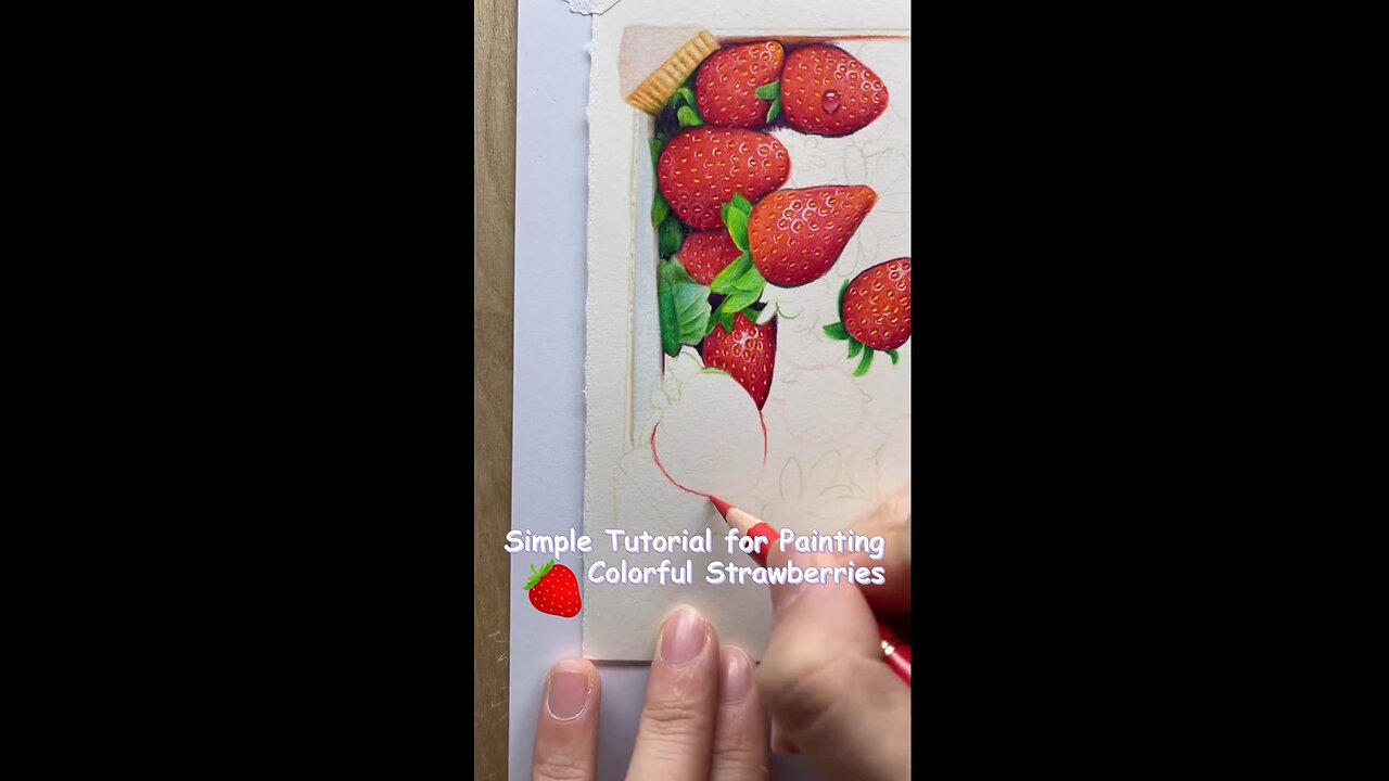 Easy and enjoy here🎨 ✍️How to draw colorful strawberries 🍓#art #draw #color #fyp #tutorial