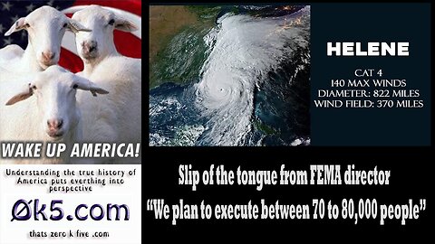 Slip of the tongue from FEMA director “We plan to execute between 70 to 80,000 people”