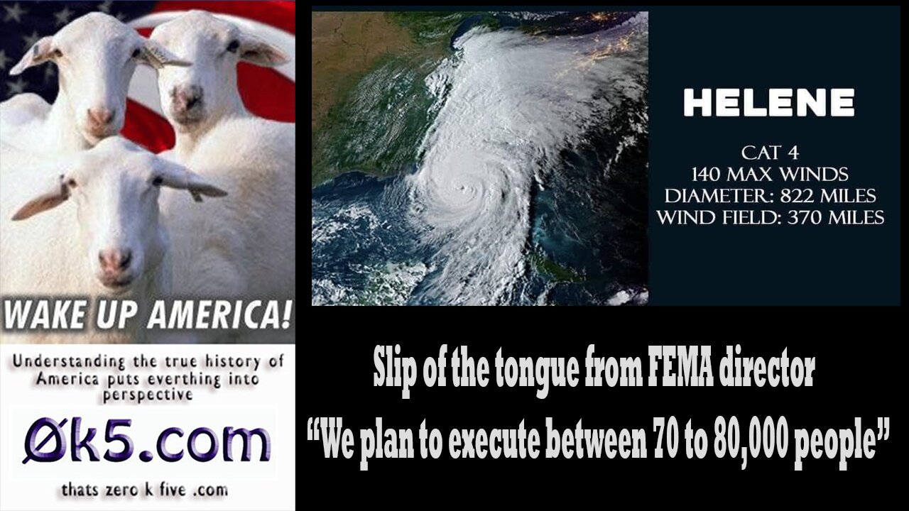 Slip of the tongue from FEMA director “We plan to execute between 70 to 80,000 people”