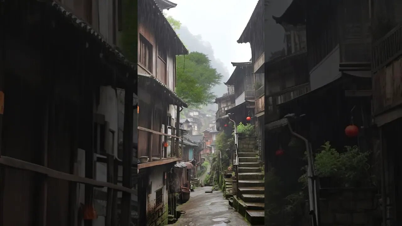 回归冥想安眠秘籍：古镇雨声助眠，缓解压力，提升工作效率，实现深度睡眠与身心平衡#ASMR#shorts #shortvideo #sleepmusic #rainsounds #sleep