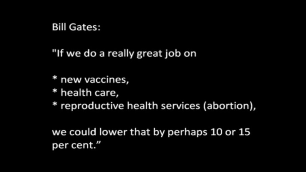 Big Gates -- Speech on 6 Billion World Depopulation (Vaccines)