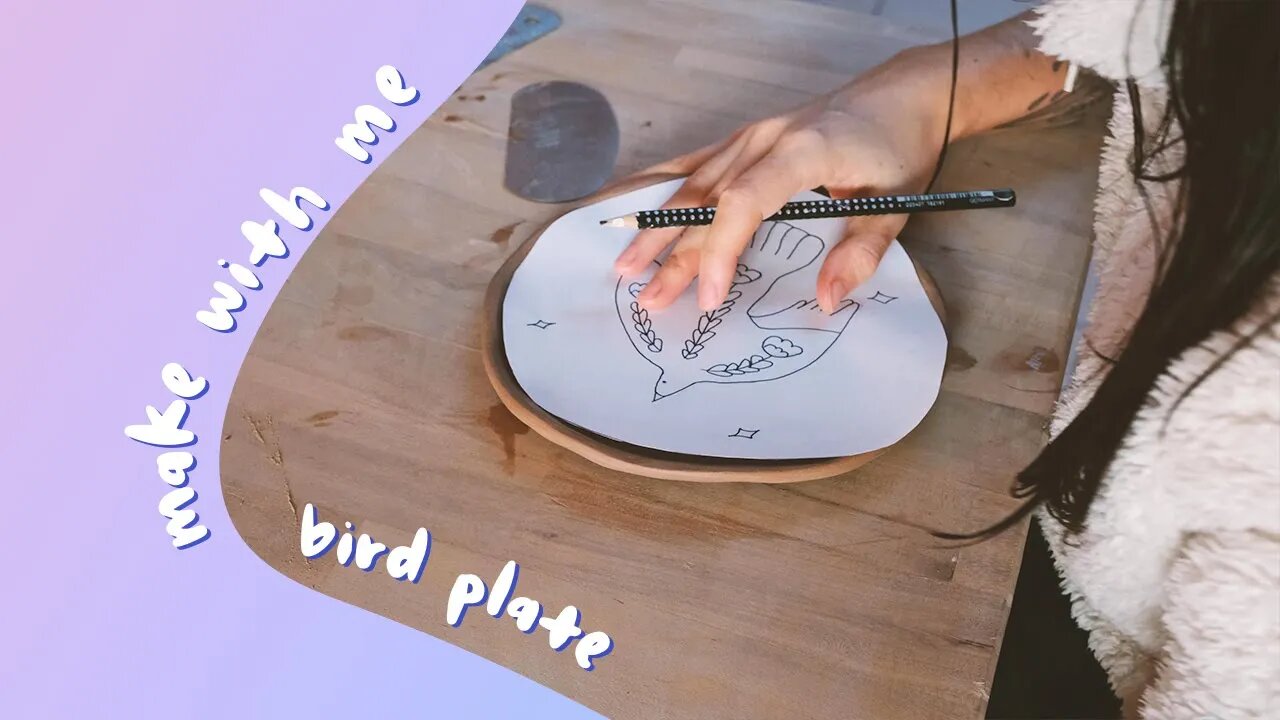 making a Bird Plate - pottery studio