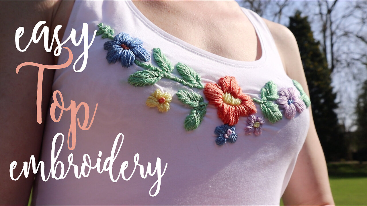 Easy Top embroidery for beginners • Blouse Neckline tutorial • Pattern 010 • Bonjour Embroidery