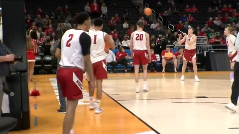 Badgers practice at Fiserv Forum ahead of Friday's game