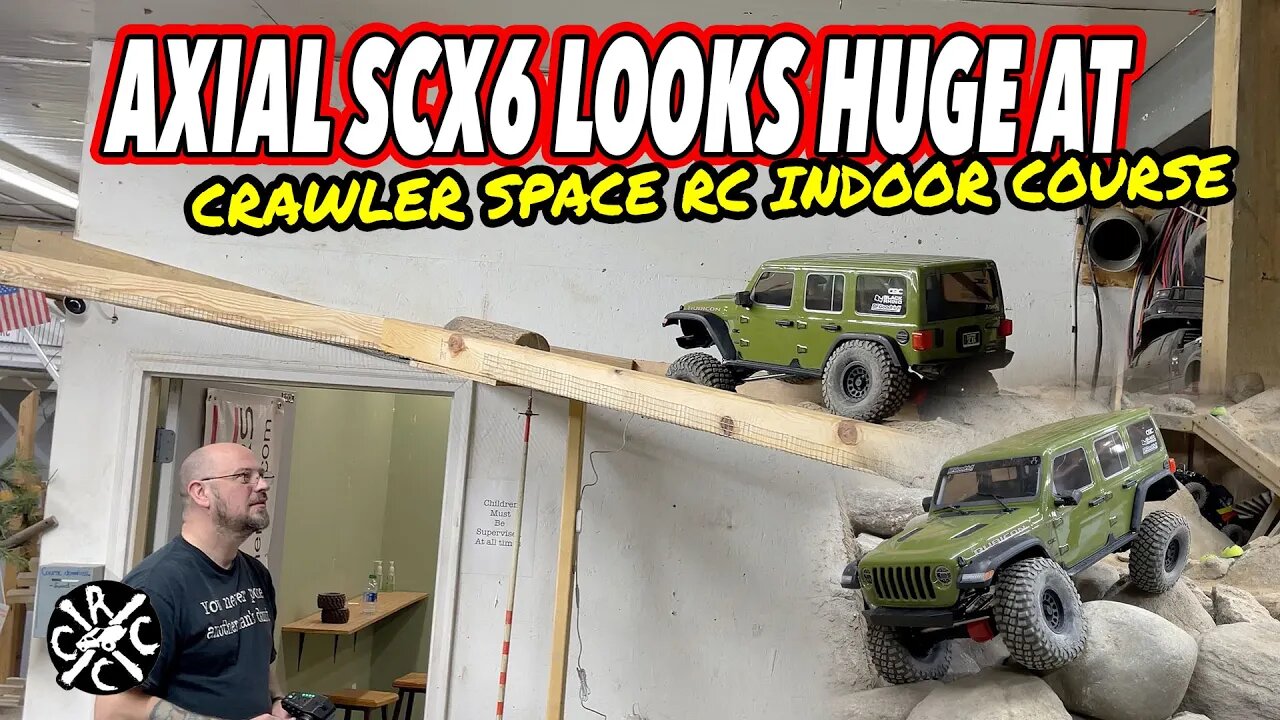 Axial SCX6 Looks Huge On The Indoor Track at Crawler Space RC