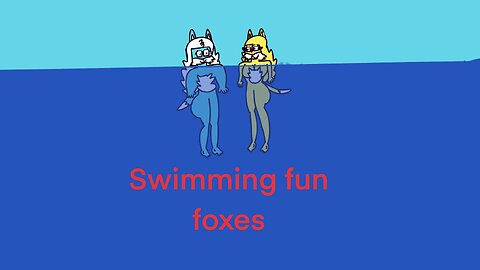Swimming fun foxes