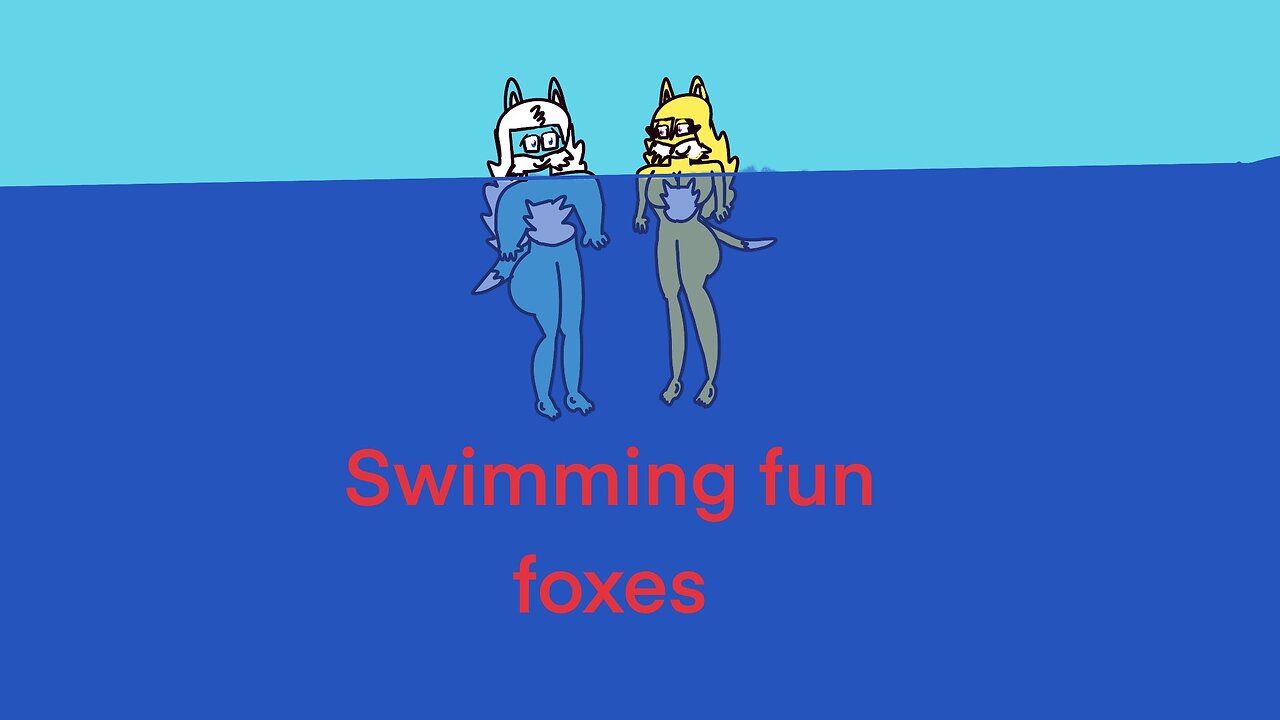 Swimming fun foxes