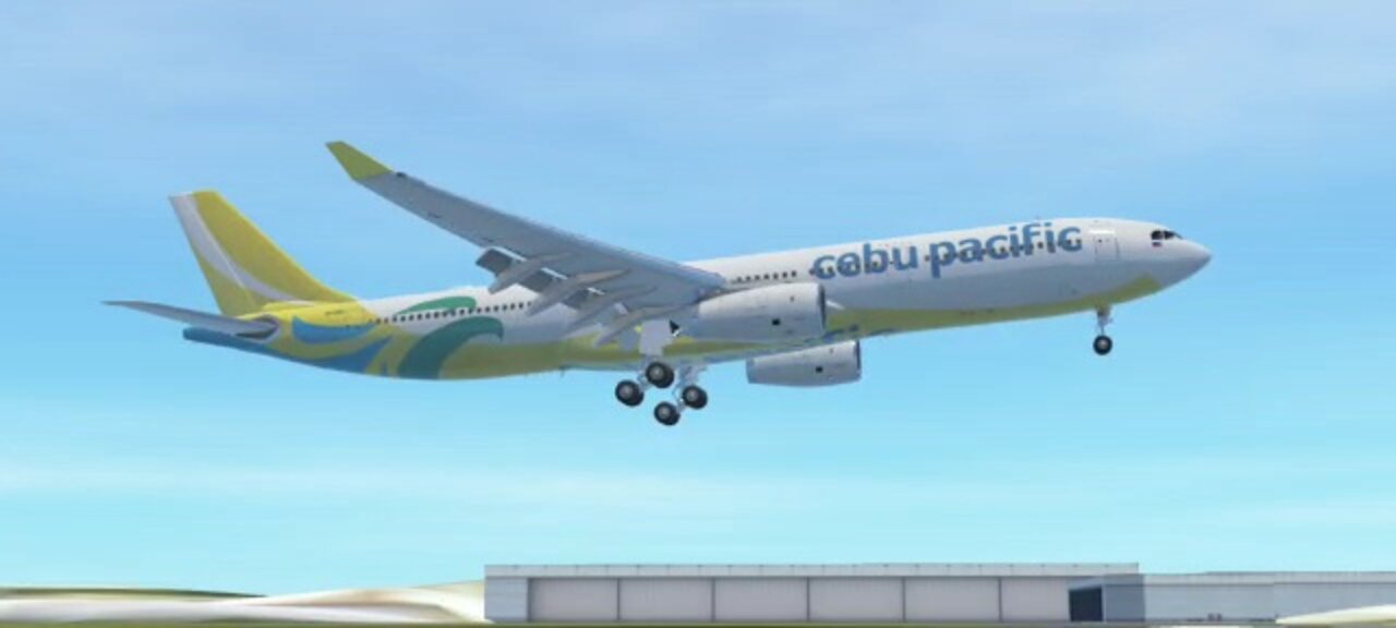 Landing of Airbus A330 Cebu Pacific