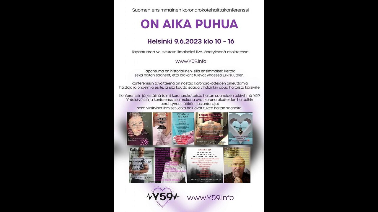 ON AIKA PUHUA - Koronarokotehaittakonferenssi - Helsinki 9.6.2023 - ALUSTA ASTI