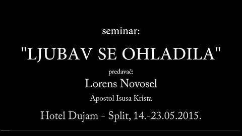 LJUBAV SE OHLADILA -1 'Bezakonje će se razmahati i ohladnjet će Ljubav mnogih ' Matej 24:12
