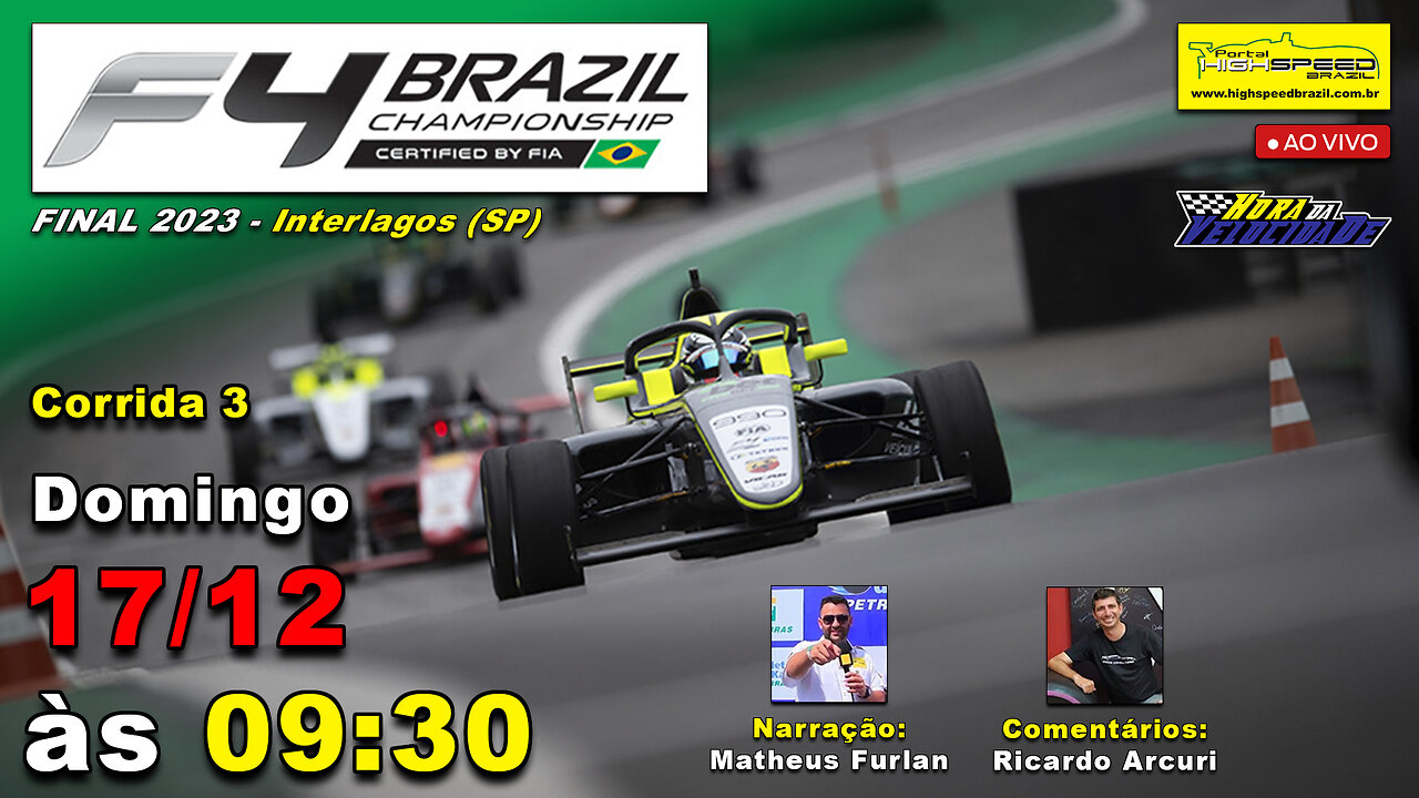 🔴 FÓRMULA 4 BRAZILIAN CHAMPIONSHIP | Corrida 3 | FINAL 2023 | Interlagos (SP) | Ao Vivo