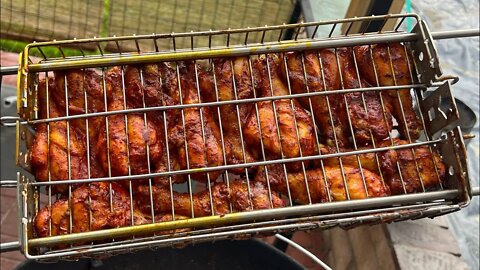 Rotisserie marinaded anchiote chicken drumsticks