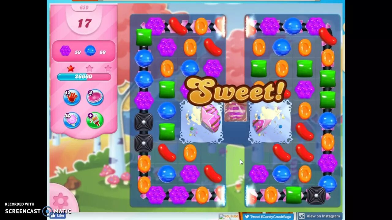 Candy Crush Level 650 Audio Talkthrough, 3 Stars 0 Boosters